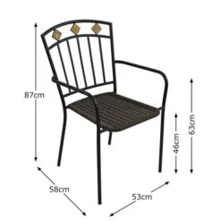 Virginia 60cm Bistro Table Set With 2 Mayfield Chairs -Garden Supply Store 1000098441 alt09