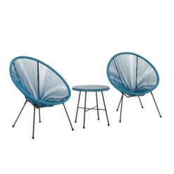Monaco 2 Seater Blue Egg Chair Bistro Set -Garden Supply Store 1000098753 alt01