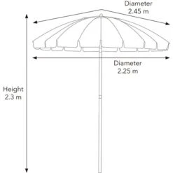 2.5m Rainbow Tilt Beach Parasol -Garden Supply Store 1000159337 alt09