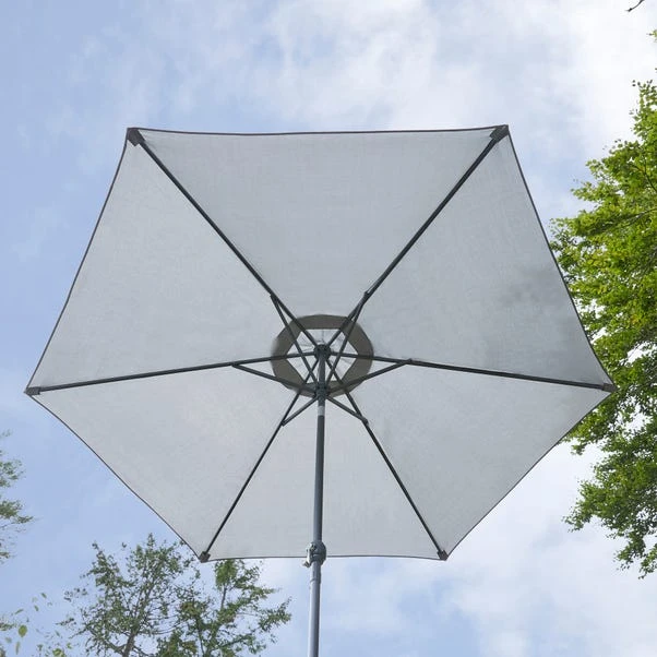 2.7m Grey Crank Parasol 2 2.7m Grey Crank Parasol - Image 2