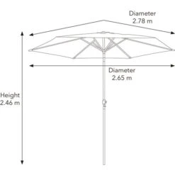 2.7m Grey Crank Parasol 7 2.7m Grey Crank Parasol -Garden Supply Store 1000159341 alt09