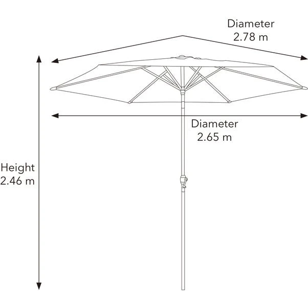 2.7m Grey Crank Parasol 4 2.7m Grey Crank Parasol - Image 4