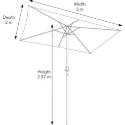 3m Grey Rectangular Crank Parasol -Garden Supply Store 1000159352 alt09