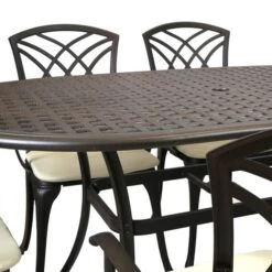 Oval 6 Seater Black And Bronze Dining Set -Garden Supply Store 1000162668 alt04