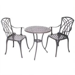 Cast Aluminium 2 Seater Black And Bronze Bistro Set -Garden Supply Store 1000162673 alt02