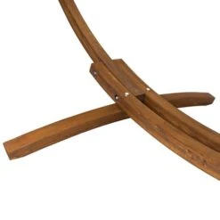 Wooden Hammock With Arc Stand Cream Canvas 9 Wooden Hammock With Arc Stand Cream Canvas -Garden Supply Store 1000185574 alt04