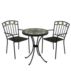 Memphis 60cm Bistro Table Set With 2 Mayfield Chairs
