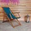 Teal Wooden Deck Chair