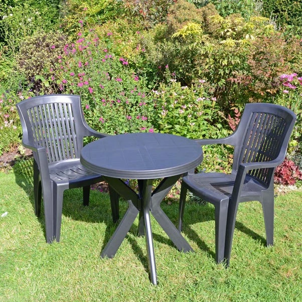 Tivoli 2 Seater Dark Grey Bistro Set With Parma Chairs 1 Tivoli 2 Seater Dark Grey Bistro Set With Parma Chairs