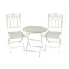 Charles Bentley Foldable Wrought Iron White Bistro Set