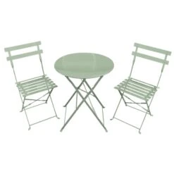 Heritage 2 Seater Green Folding Metal Bistro Set