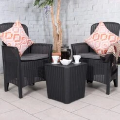 Faro 2 Seater Black Bistro Set