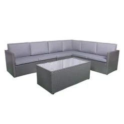 Berlin 6 Seater Grey Corner Lounging Set 5 Berlin 6 Seater Grey Corner Lounging Set -Garden Supply Store 30727728 alt07