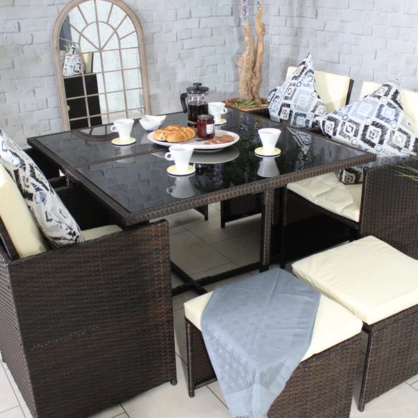 Cannes 8 Seater Brown Cube Set 2 Cannes 8 Seater Brown Cube Set - Image 2