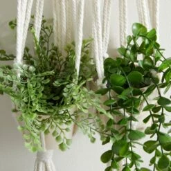 Macrame Double Hanging Ceramic Plant Pot -Garden Supply Store 30732436 alt02