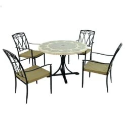 Avignon Dining Table With 4 Ascot Chairs Set -Garden Supply Store 30760653 alt02