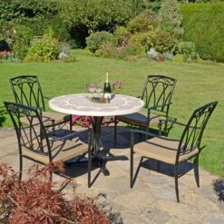 Avignon Dining Table With 4 Ascot Chairs Set -Garden Supply Store 30760653 alt04