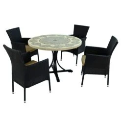 Avignon Dining Table With 4 Stockholm Black Chairs Set 13 Avignon Dining Table With 4 Stockholm Black Chairs Set -Garden Supply Store 30760655 alt03