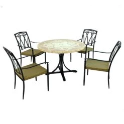 Provence Dining Table With 4 Ascot Chairs Set -Garden Supply Store 30760656 alt02
