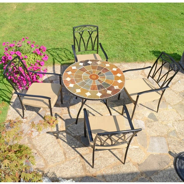 Glendale 91cm Patio Table Set With 4 Austin Chairs 1 Glendale 91cm Patio Table Set With 4 Austin Chairs