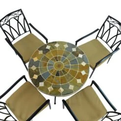 Glendale 91cm Patio Table Set With 4 Austin Chairs 11 Glendale 91cm Patio Table Set With 4 Austin Chairs -Garden Supply Store 30760663 alt03