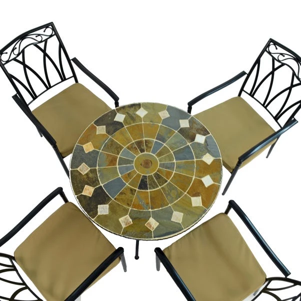 Glendale 91cm Patio Table Set With 4 Austin Chairs 3 Glendale 91cm Patio Table Set With 4 Austin Chairs - Image 3