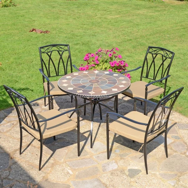 Glendale 91cm Patio Table Set With 4 Austin Chairs 4 Glendale 91cm Patio Table Set With 4 Austin Chairs - Image 4