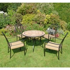 Riverside 91cm Patio Table Set With 4 Austin Chairs -Garden Supply Store 30760667 alt04