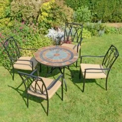Virginia 91cm Patio Table Set With 4 Austin Chairs