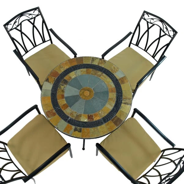 Virginia 91cm Patio Table Set With 4 Austin Chairs 3 Virginia 91cm Patio Table Set With 4 Austin Chairs - Image 3