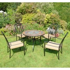 Virginia 91cm Patio Table Set With 4 Austin Chairs 12 Virginia 91cm Patio Table Set With 4 Austin Chairs -Garden Supply Store 30760670 alt04