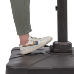 3.5m Deluxe Cantilever Solar Strip Grey Parasol With 100kg Base -Garden Supply Store 30763398 alt03