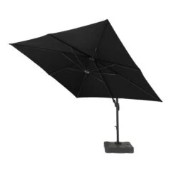 3m Deluxe Cantilever Grey Parasol With 100kg Base