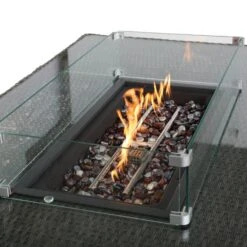 Paris 7 Piece Deluxe Modular Corner Dining Set With Rectangular Firepit -Garden Supply Store 30763601 alt02