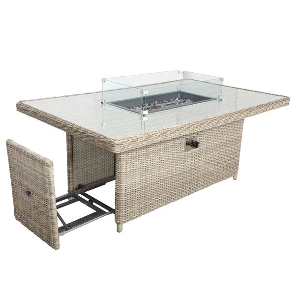 Wentworth 7 Piece Deluxe Modular Corner Lounge Set With Rectangular Firepit 2 Wentworth 7 Piece Deluxe Modular Corner Lounge Set With Rectangular Firepit - Image 2