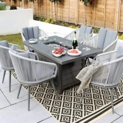 Aspen 6 Seater Fire Pit Dining Set