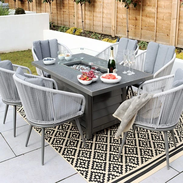 Aspen 6 Seater Fire Pit Dining Set 1 Aspen 6 Seater Fire Pit Dining Set