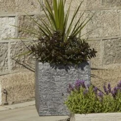 Large 38cm Square Slate Planter 6 Large 38cm Square Slate Planter -Garden Supply Store 30804438 alt02