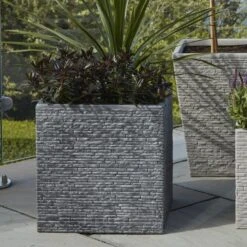 Large 38cm Square Slate Planter 7 Large 38cm Square Slate Planter -Garden Supply Store 30804438 alt03