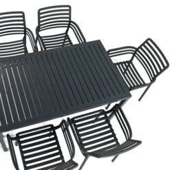 Cube Dining Table With 6 Doga Chair Set Anthracite -Garden Supply Store 30826760 alt04