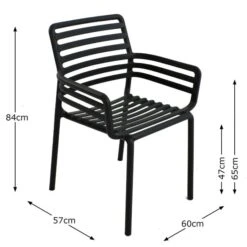 Cube Dining Table With 6 Doga Chair Set Anthracite -Garden Supply Store 30826760 alt08