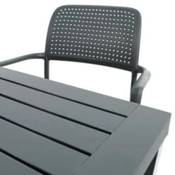 Cube Dining Table With 6 Bora Chair Set Anthracite -Garden Supply Store 30826762 alt06