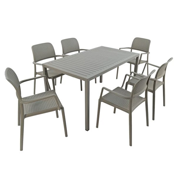 Cube Dining Table With 6 Bora Chair Set Turtle Dove 1 Cube Dining Table With 6 Bora Chair Set Turtle Dove