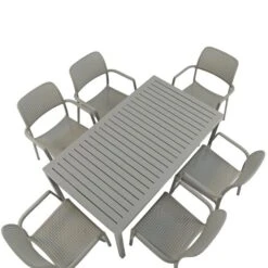Cube Dining Table With 6 Bora Chair Set Turtle Dove 9 Cube Dining Table With 6 Bora Chair Set Turtle Dove -Garden Supply Store 30826763 alt03
