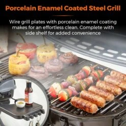 Tower Tourer Two Burner Portable Gas BBQ, Black Steel -Garden Supply Store 30849209 alt04