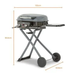 Tower Tourer Two Burner Portable Gas BBQ, Black Steel -Garden Supply Store 30849209 alt07