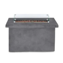 Tower Magna H60cm Rectangular Gas Fire Pit, Grey