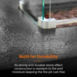 Tower Magna H60cm Rectangular Gas Fire Pit, Grey -Garden Supply Store 30849220 alt03