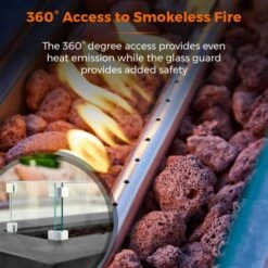 Tower Magna H60cm Rectangular Gas Fire Pit, Grey -Garden Supply Store 30849220 alt05