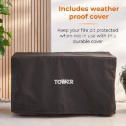 Tower Magna H60cm Rectangular Gas Fire Pit, Grey -Garden Supply Store 30849220 alt09